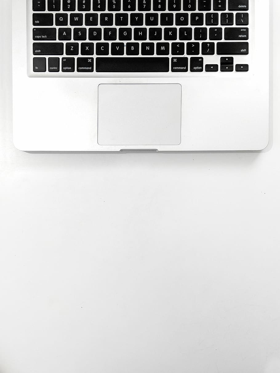 silver MacBook, laptop, keyboard, apple, trackpad, computer, technology HD wallpaper