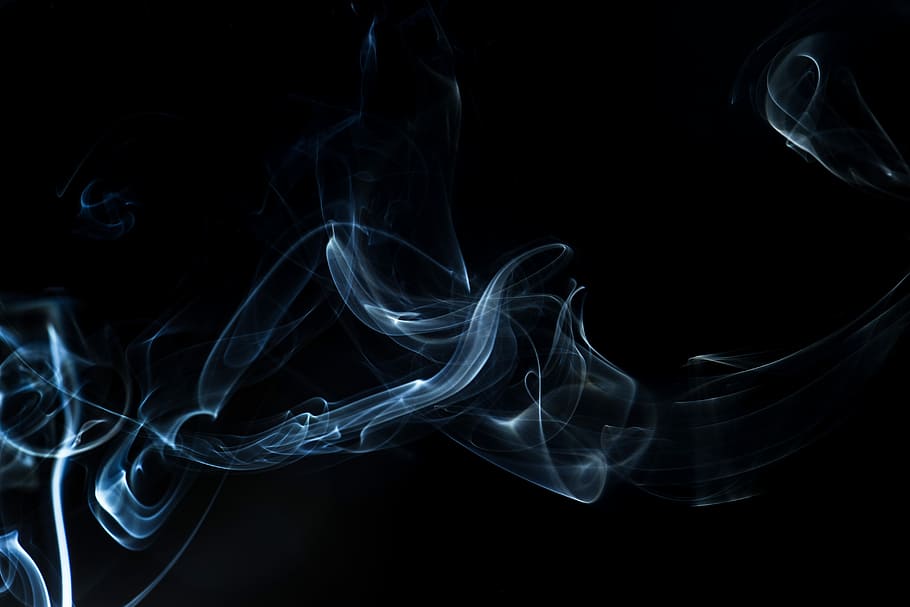 photo of gray smoke, smoke in the dark, white, gre, black, black background, HD wallpaper