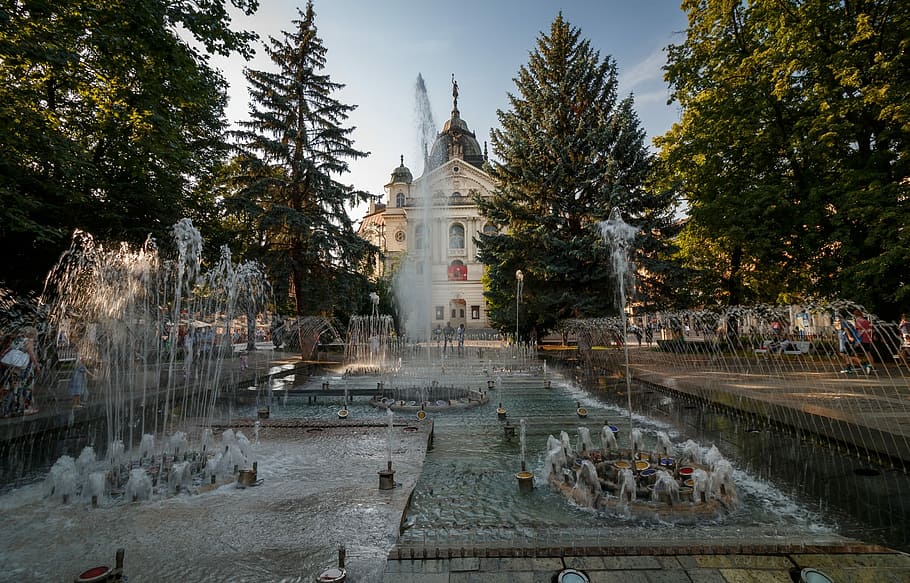 Košice, Slovakia, Kosice, Fountain, košice slovakia, singing fountain, HD wallpaper