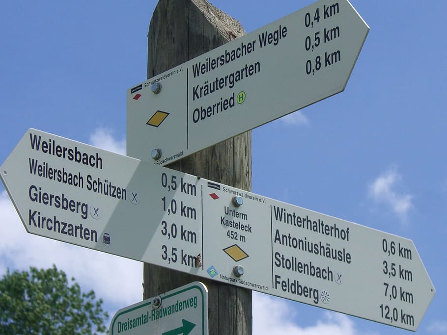 directory, signposts, shield, direction, marking, arrow, waymarks HD wallpaper