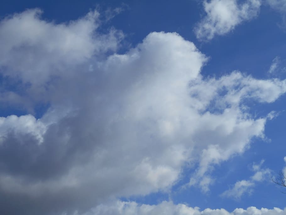 clouds, cloudy, blue, sky, weather, cloud - sky, low angle view HD wallpaper