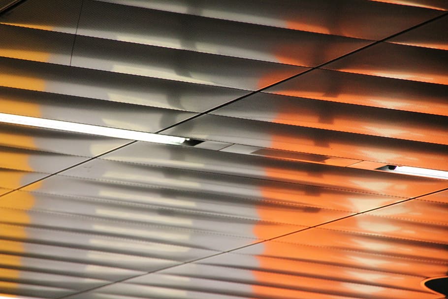 ceiling lighting, lamp, shadow, red, architecture, pattern HD wallpaper