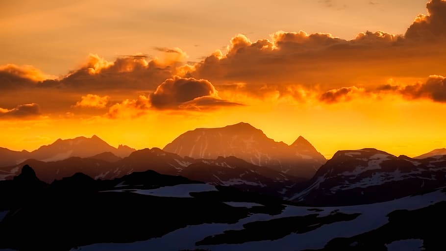 landscape photography of mountains during sunrise, canada, panorama HD wallpaper