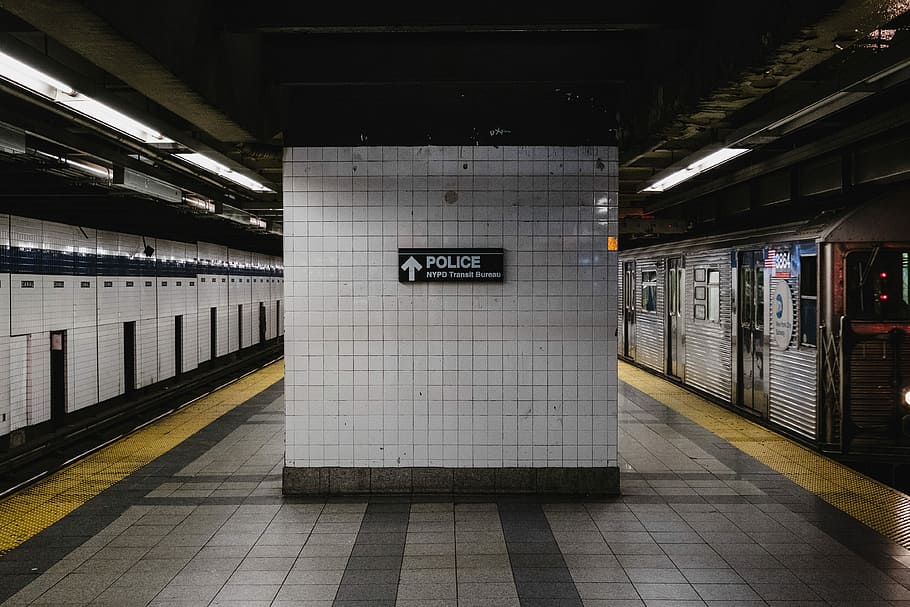 empty train station, empty train station under tunnel, new york city