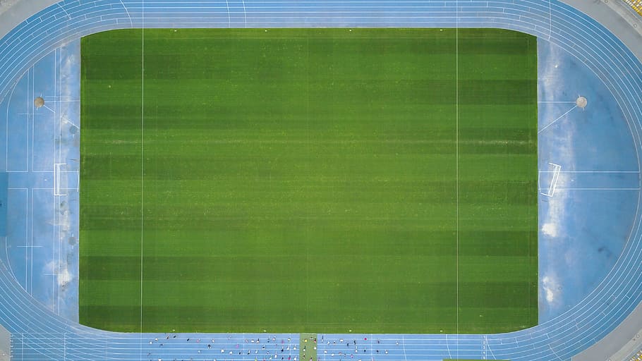 green and blue sport field poster, green and blue area tug, backgrounds HD wallpaper
