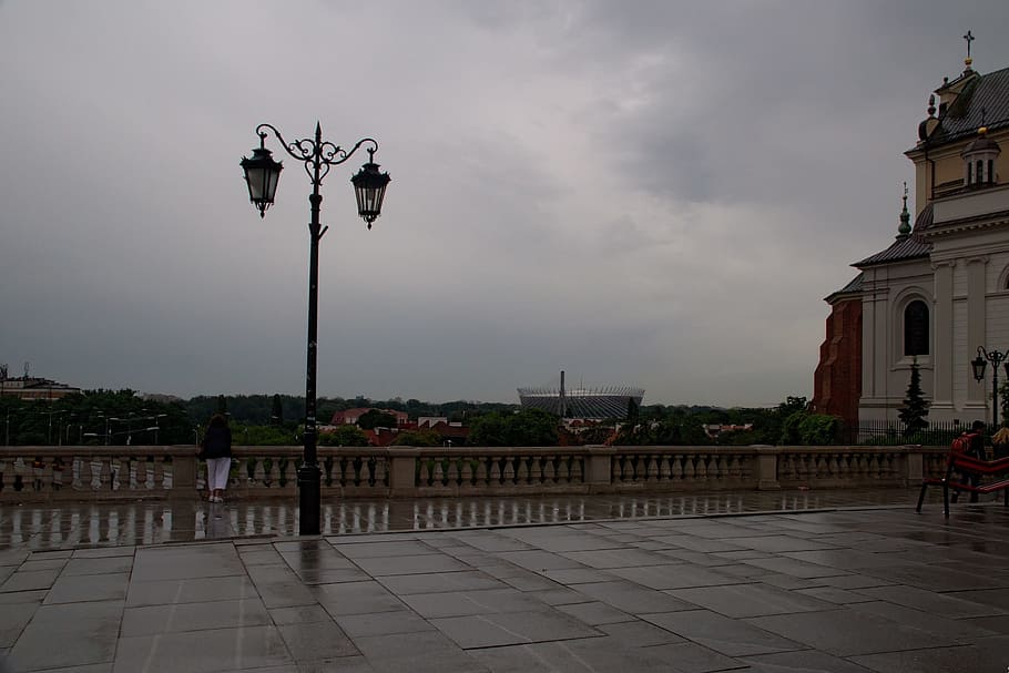 cloudy, rain, view, clouds, dark, cloud cover, the urban landscape HD wallpaper