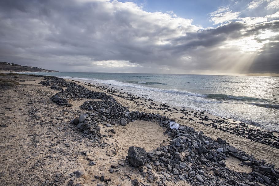 beach, sea, cloud, sky, water, cloud - sky, beauty in nature HD wallpaper