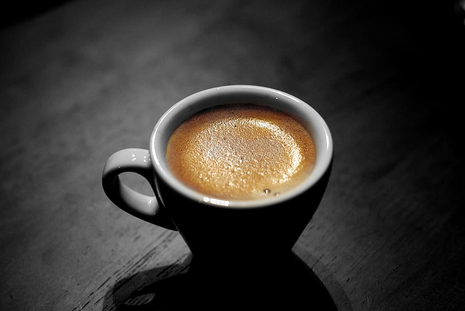 white ceramic coffee mug with capuccino, white ceramic mug with coffee HD wallpaper