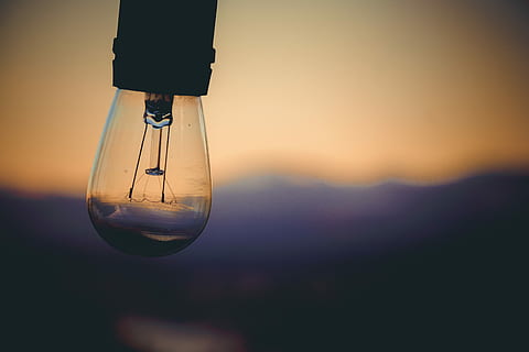 selective focus photography of Edison bulb, black HID bulb, light HD wallpaper