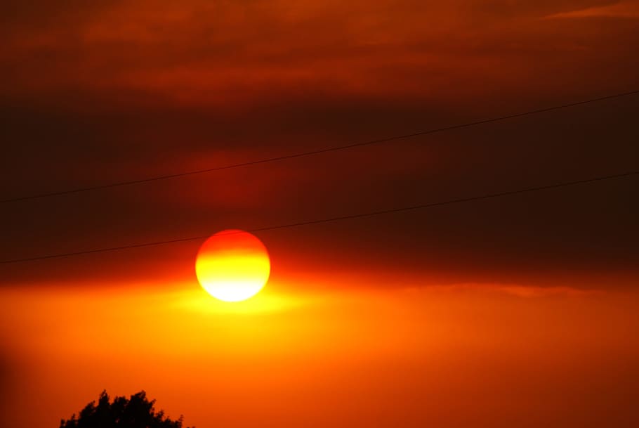 Sunset, Texas, Cloudy, Orange Sky, evening, nature, orange Color HD wallpaper