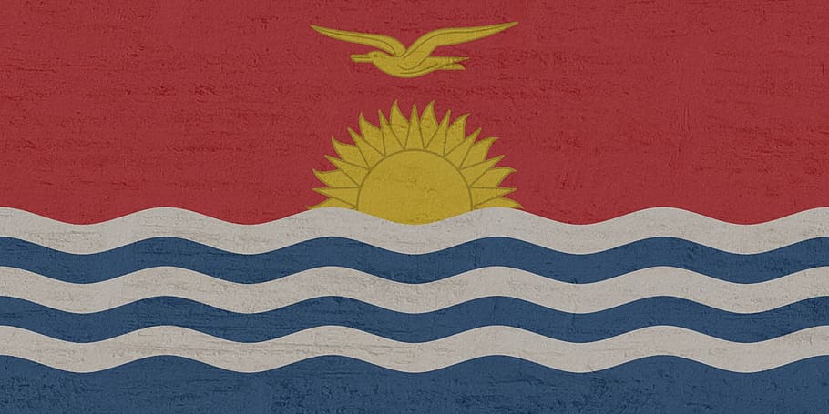 kiribati, flag, pacific, pattern, full frame, backgrounds, red HD wallpaper