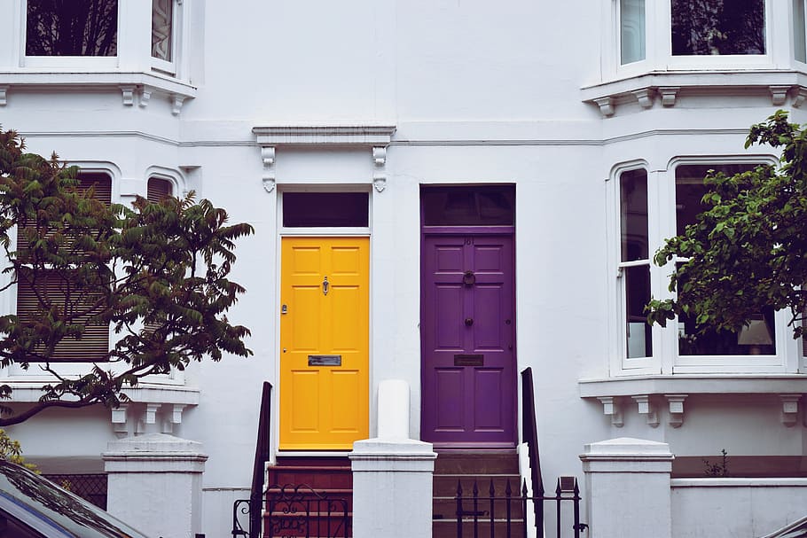 Front doors on residential houses, various, home, homes, architecture