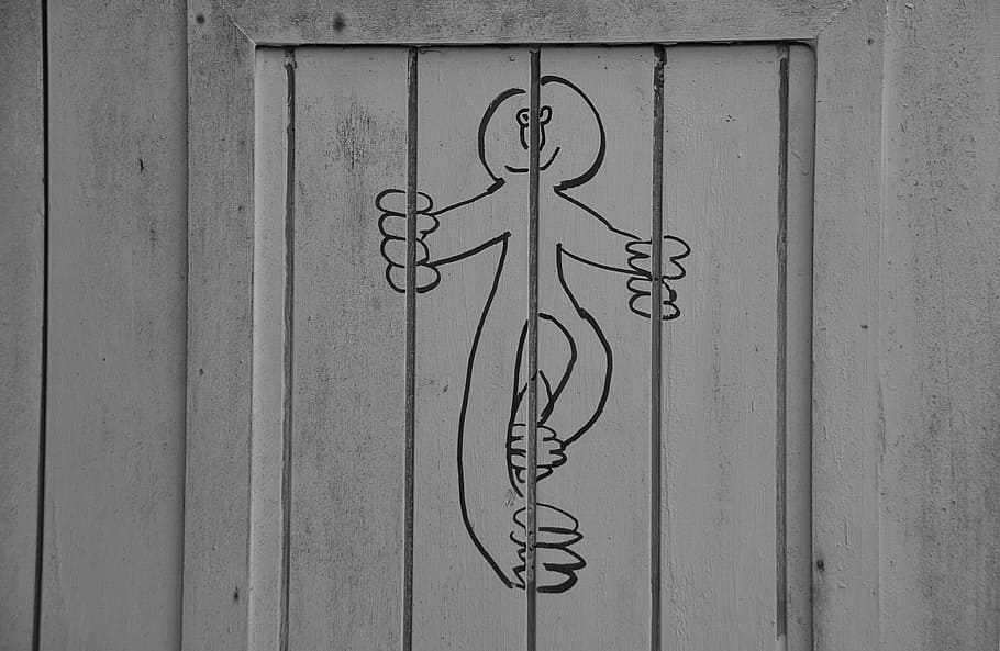 Door, Drawing, Humor, Ghost, Prison, wood - Material, decoration HD wallpaper