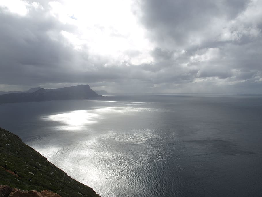 View, Indian, Ocean, Clouds, Rainy, weather, sea, coast, water HD wallpaper