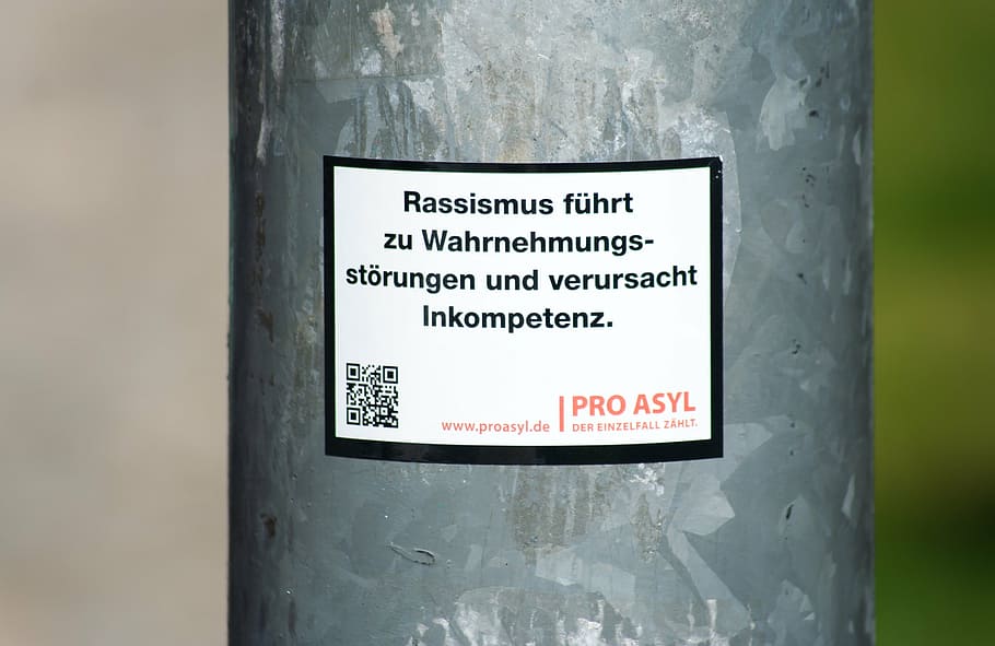 city, sticker, protest, human, per, asylum, racism, on the other hand HD wallpaper