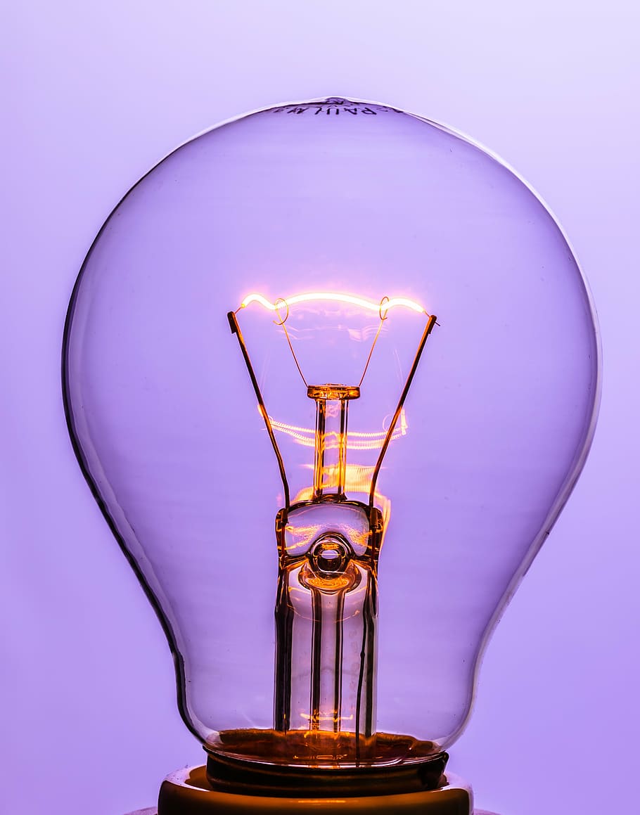 close up photography of LED light bulb, at, burn, glow lamp, immediately, HD wallpaper