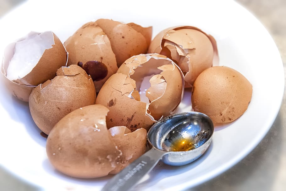 eggs, baking, measuring spoon, egg shells, food, food and drink HD wallpaper