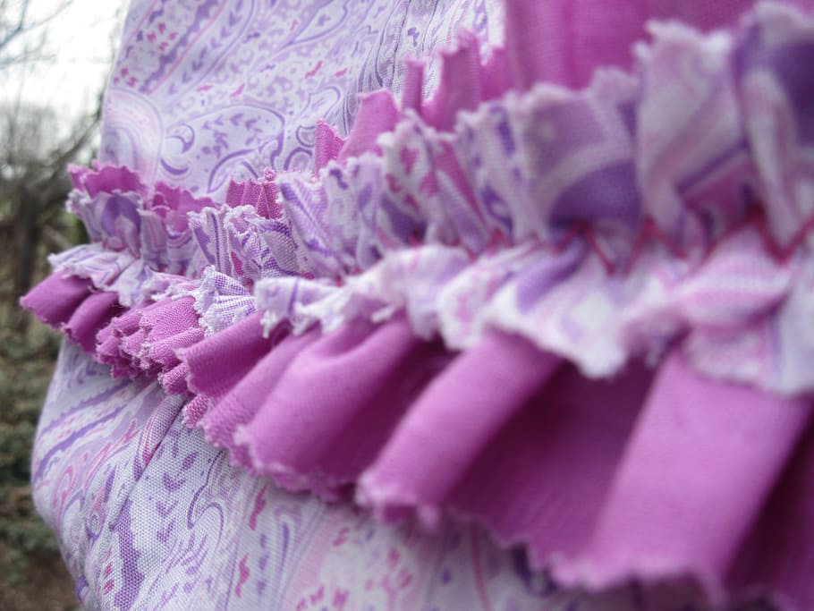 cloth, fabric, textile, ruffle, frill, paisley, orchid, colored HD wallpaper