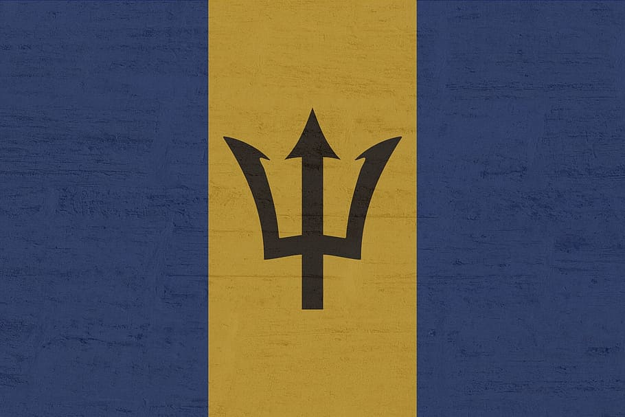 barbados, flag, yellow, wall - building feature, no people HD wallpaper