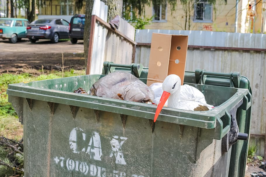 garbage, tank, trash, thrown, dump, car, motor vehicle, day HD wallpaper