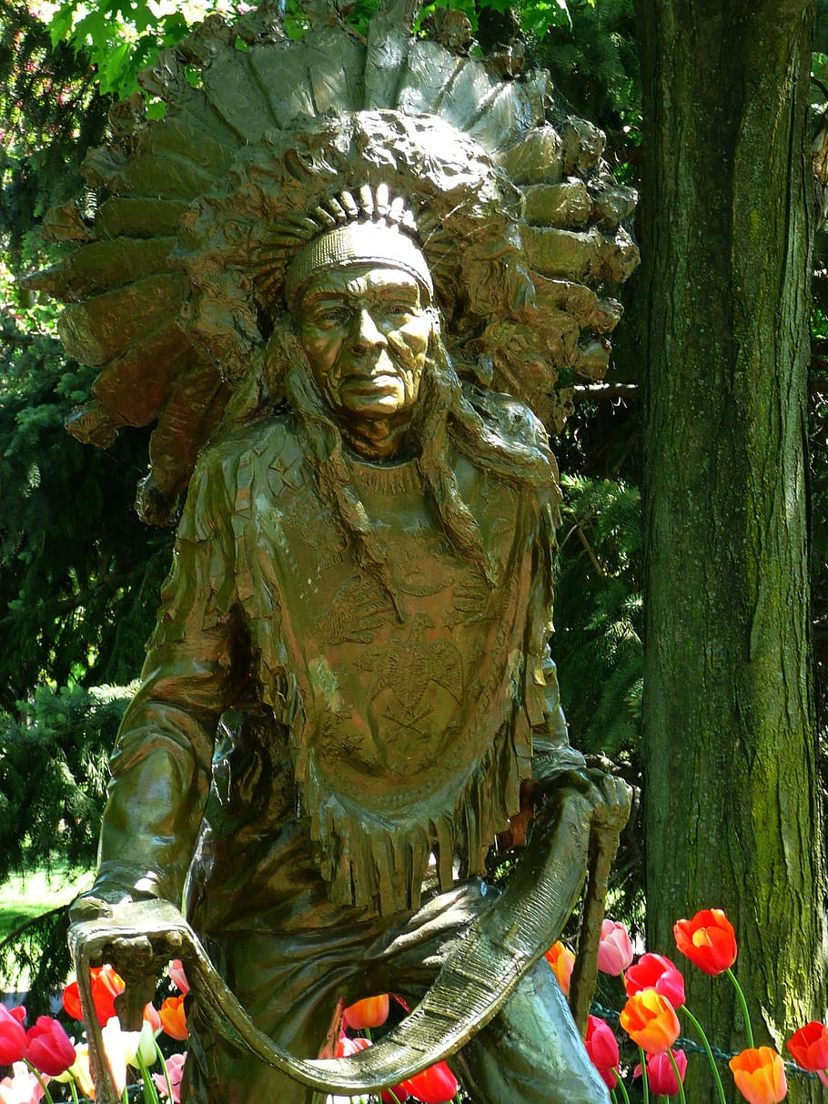 Statue, Native American, American, Indian, park, tribal, culture