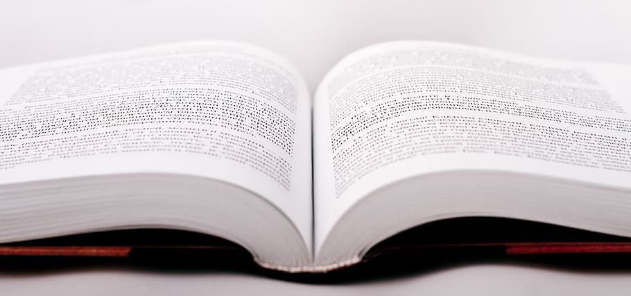 White Open Book Page, blur, close-up, focus, paper, publication HD wallpaper