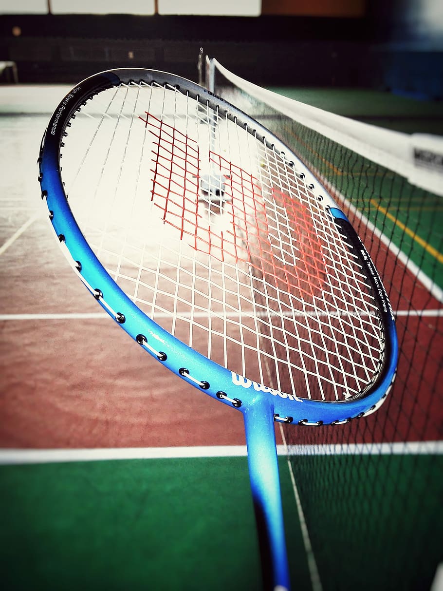 closeup photo of blue Wilson badminton racket, Sport, Rocket, HD wallpaper