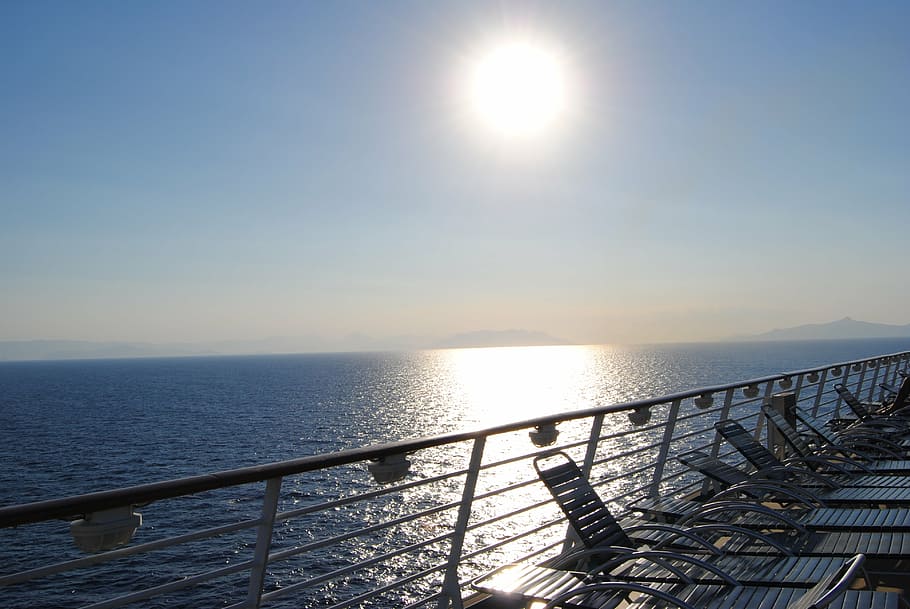 sun, sunset, sea, sky, clouds, horizon, landscape, panoramic HD wallpaper