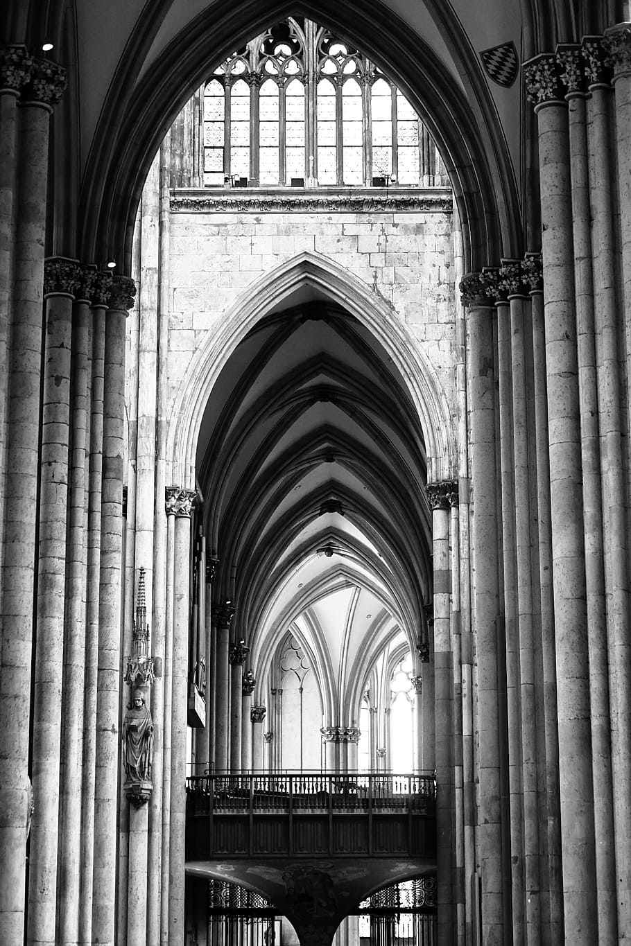 cologne, dom, light, mood, by looking, passage, cologne cathedral HD wallpaper