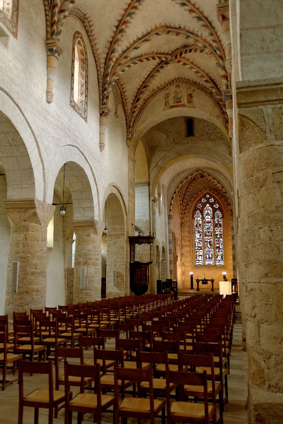 romanesque church interior