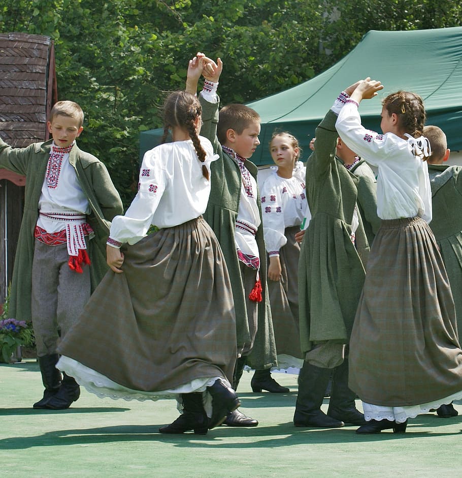 dance, team, folklore, children, boys, girls, a pair of, event HD wallpaper