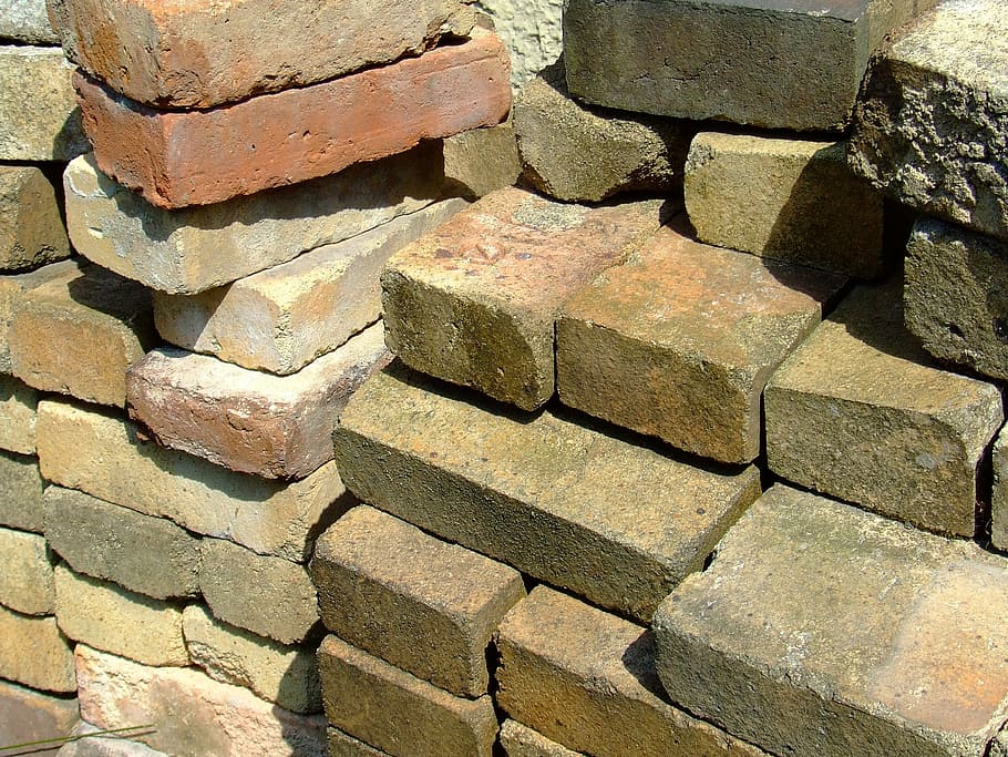 brick, bricks, old, unused, full frame, textured, backgrounds HD wallpaper