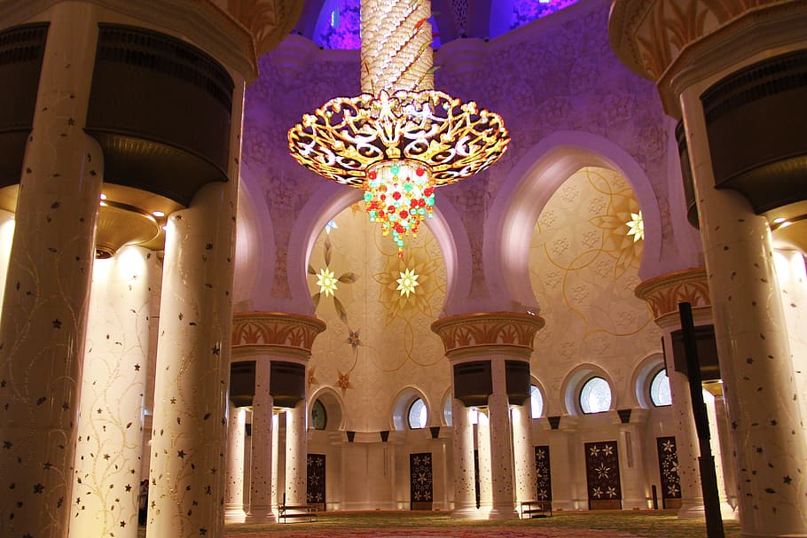 interior, design, amazing, pray, muslim, sheikh zayed grand mosque, HD wallpaper