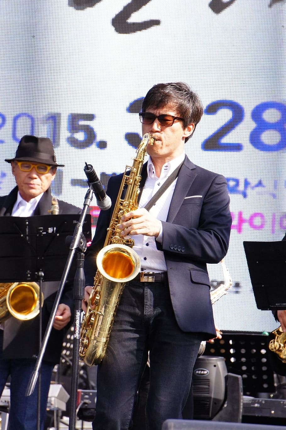 saxophone, ensemble, orchestra, music, musical instrument, musician HD wallpaper