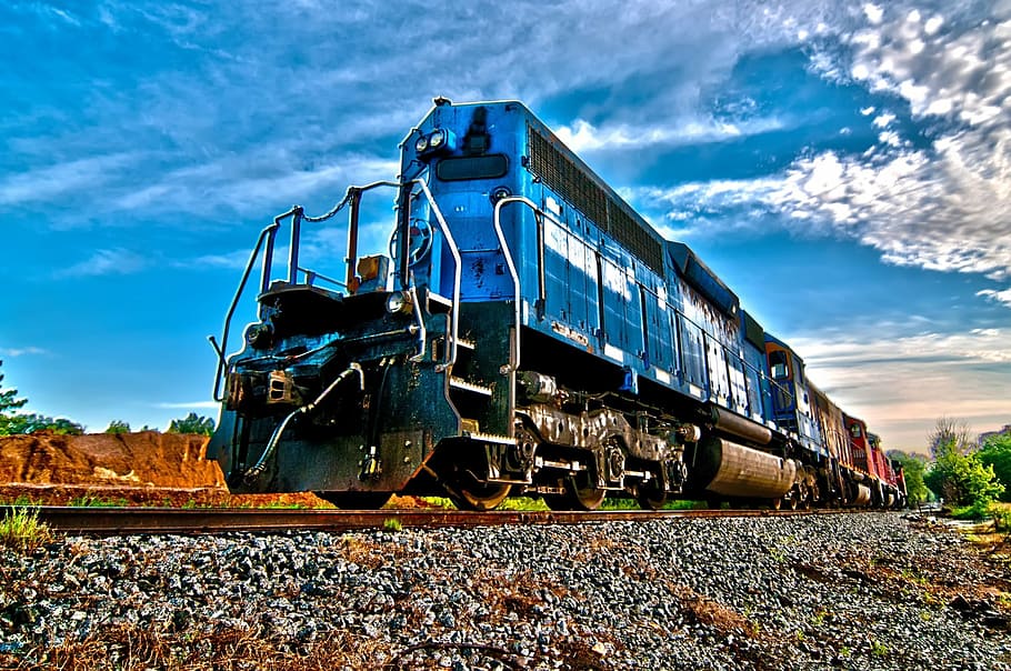blue, cargo, classic, diesel, engine, fast, industry, iron HD wallpaper