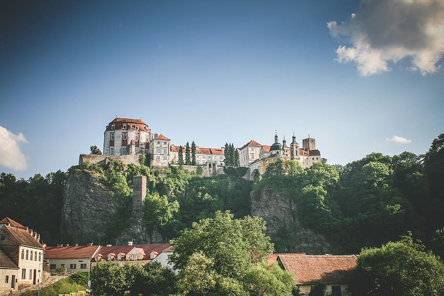 Beautiful Castle In Vranov, Czech Republic, hills, mountains