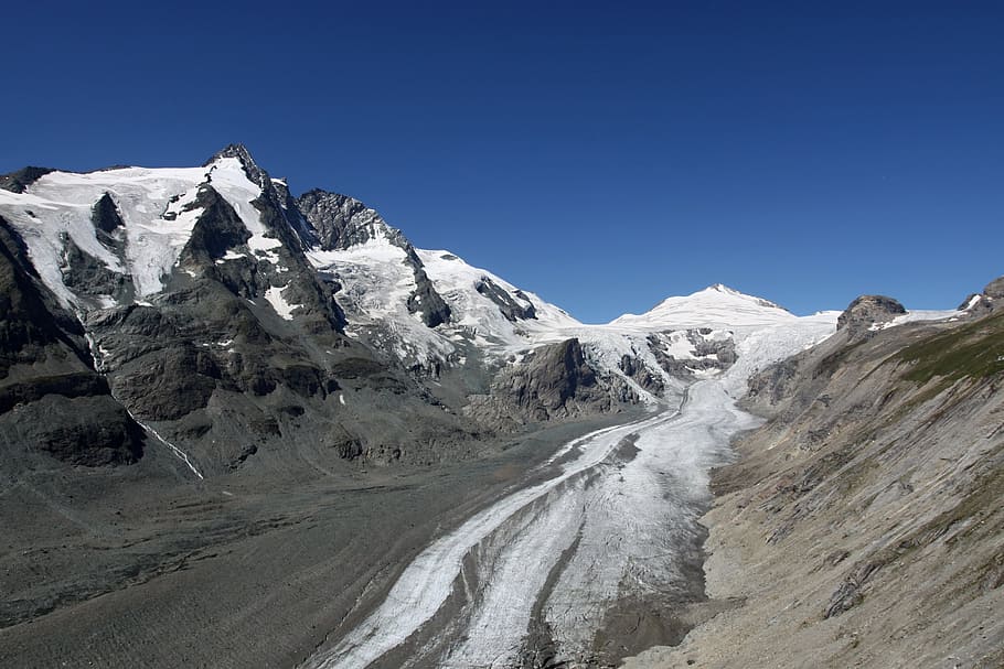 großglockner, glacier, pasterze, alps, mountains, austria HD wallpaper