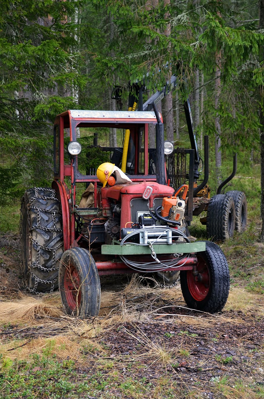 tractor, ultervattnet, forest, agriculture, rural Scene, farm HD wallpaper