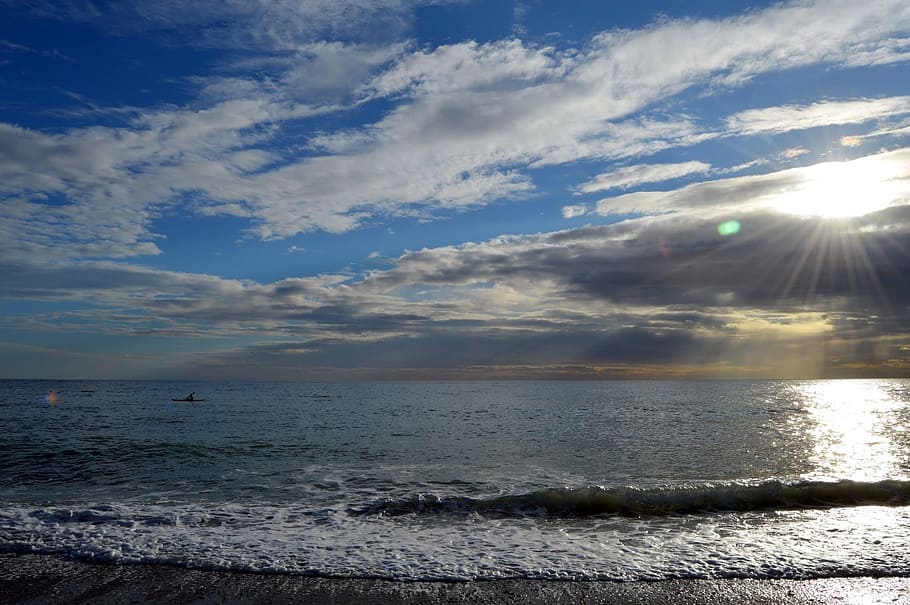 Sunset, Beach, Landscape, costa, afternoon, sea, nature, cloud - Sky HD wallpaper