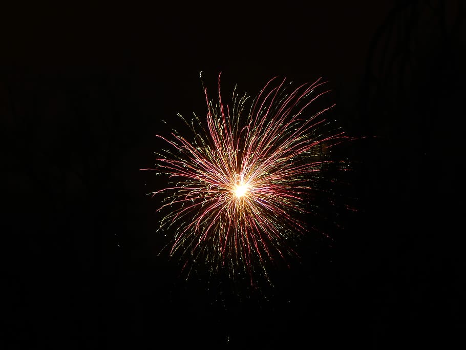 red fireworks during nighttime, brocade photography, dark, black HD wallpaper