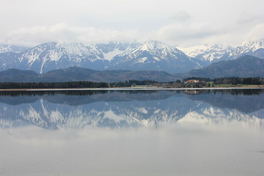 mountains, lake, mirror image, landscape, mood, mirroring, vision HD wallpaper