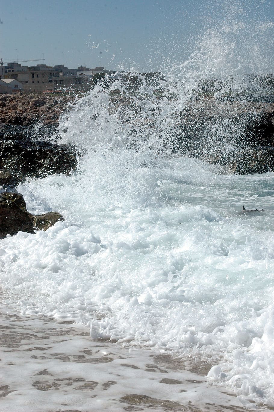 Sea, Waves, Foam, White, Italy, the influx of, motion, power in nature HD wallpaper