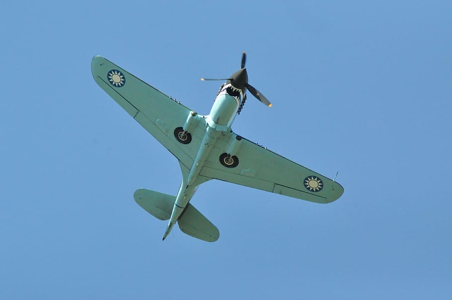 plane, airshow, war plane, world war ii, vintage, propeller