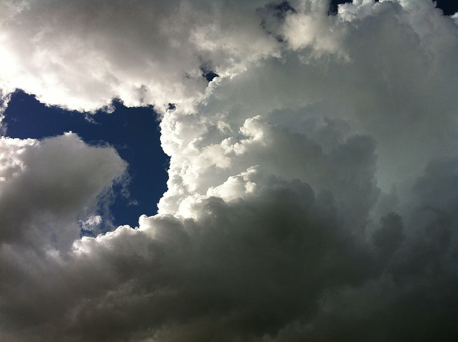 clouds, sky, storm, spring, skies, summer, white, blue, weather HD wallpaper