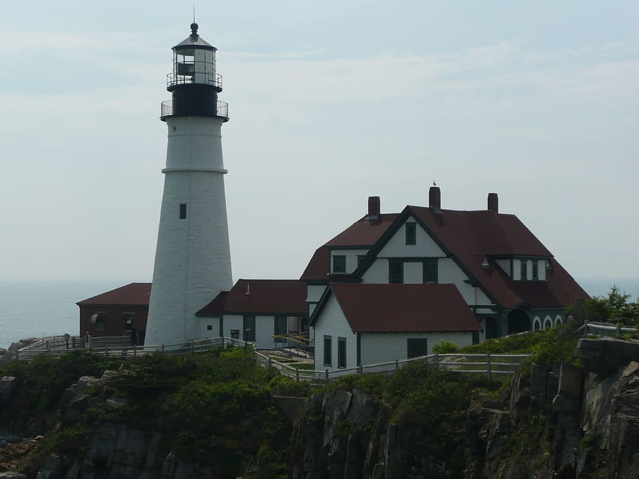 lighthouse, architecture, seashore, travel, building exterior HD wallpaper