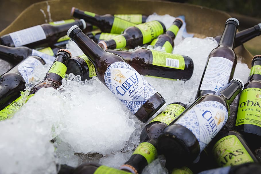 beers, ice, enjoy, selective focus, no people, variation, container HD wallpaper