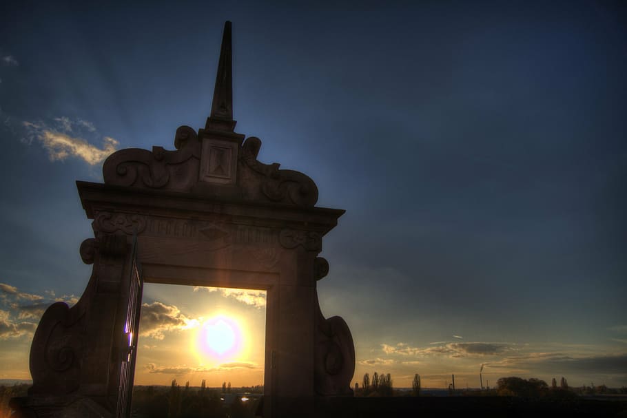 sunset, aschaffenburg, castle, clouds, sky, architecture, cloud - sky HD wallpaper