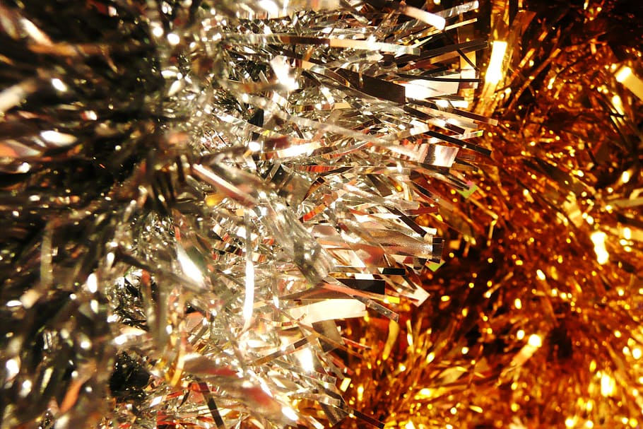 untitled, ornaments, golden, silver, decorations, decorative, HD wallpaper