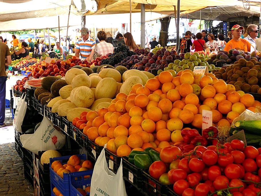 market, fruit, vegetables, spread, power, food, market Stall HD wallpaper