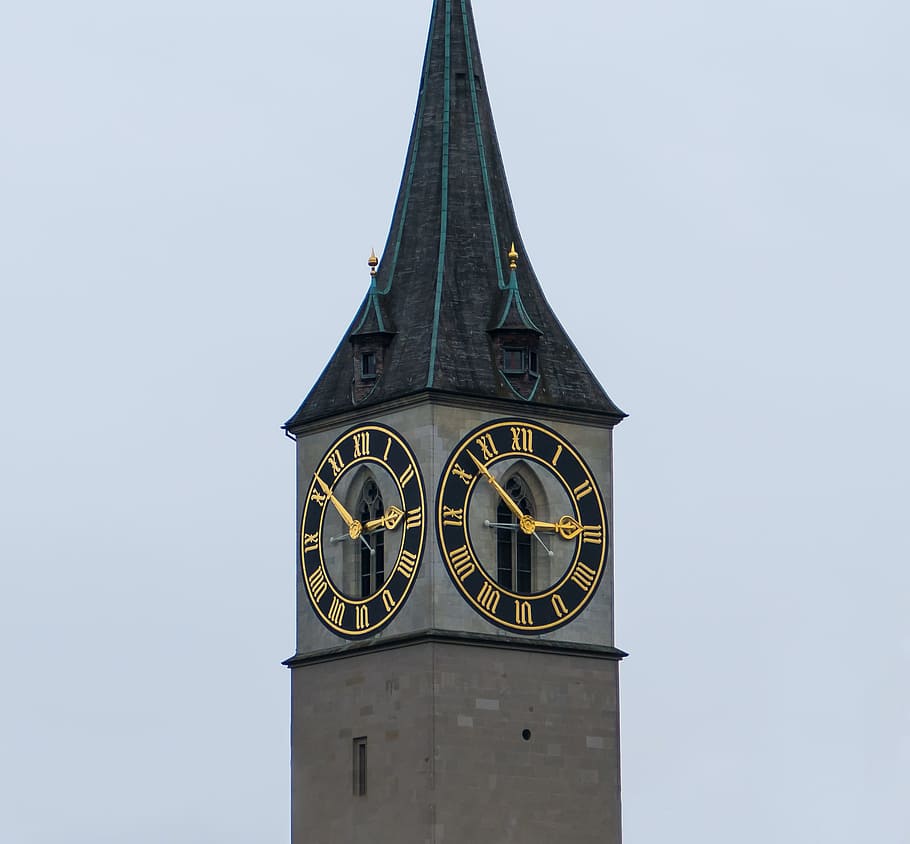 sankt peter, church, st peter, dial, clock, tourism, steeple HD wallpaper